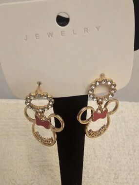 Gold  Earrings new happy Minnie mouse